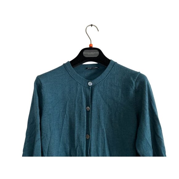 EILEEN FISHER Merino Wool Cardigan Button-down Sweater Green Size XSmall - Picture 2 of 7